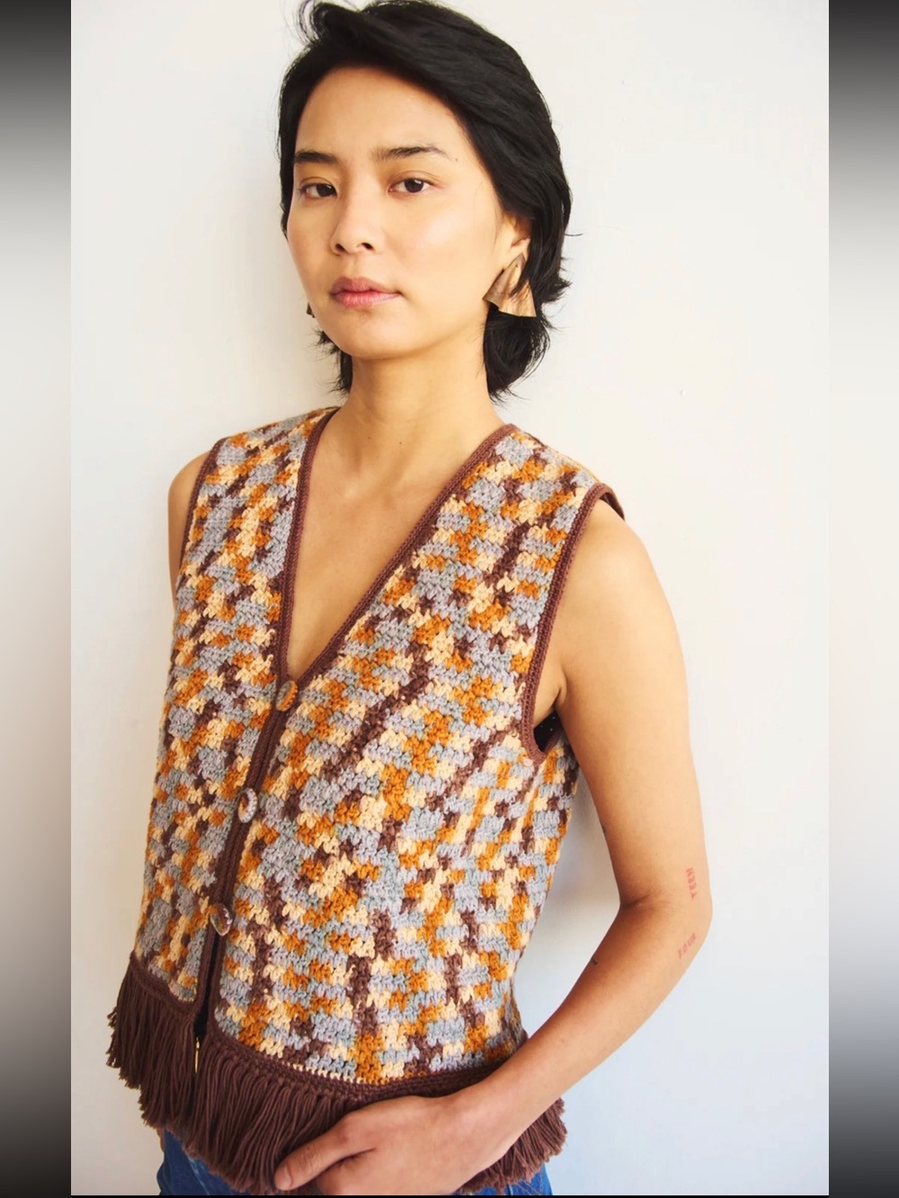 Misha & Puff Crochet Canyon Vest L/XL NWT